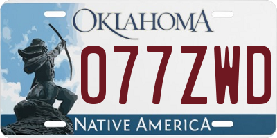 OK license plate 077ZWD