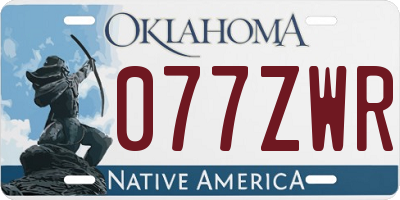 OK license plate 077ZWR