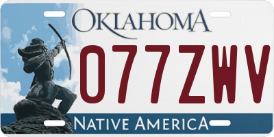 OK license plate 077ZWV