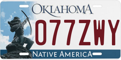 OK license plate 077ZWY