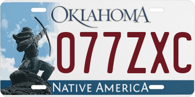 OK license plate 077ZXC