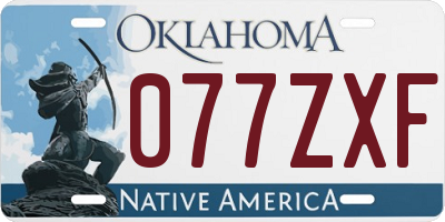 OK license plate 077ZXF