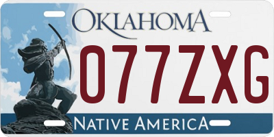 OK license plate 077ZXG