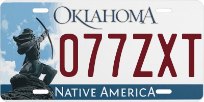 OK license plate 077ZXT