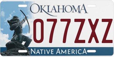 OK license plate 077ZXZ