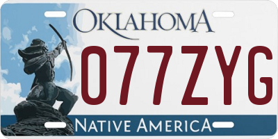 OK license plate 077ZYG