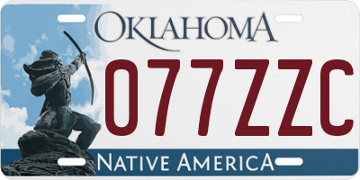 OK license plate 077ZZC