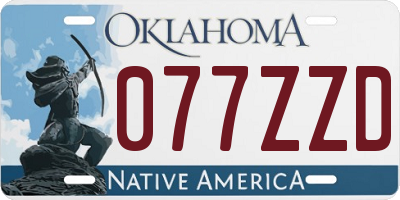 OK license plate 077ZZD