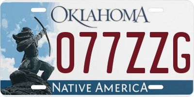 OK license plate 077ZZG