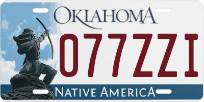 OK license plate 077ZZI