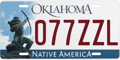 OK license plate 077ZZL