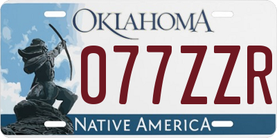 OK license plate 077ZZR