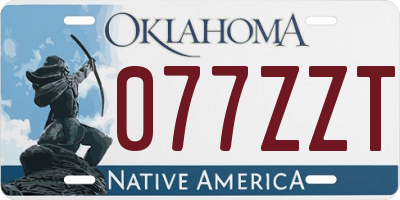 OK license plate 077ZZT