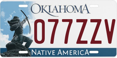 OK license plate 077ZZV