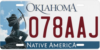 OK license plate 078AAJ