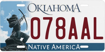 OK license plate 078AAL