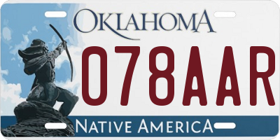 OK license plate 078AAR