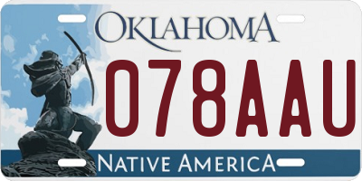 OK license plate 078AAU