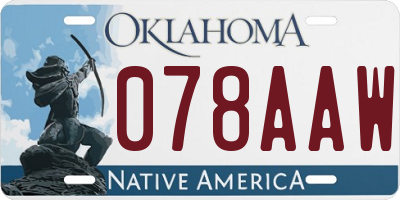 OK license plate 078AAW