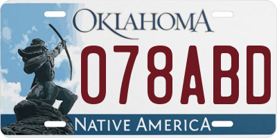 OK license plate 078ABD