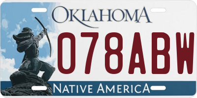OK license plate 078ABW