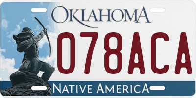 OK license plate 078ACA