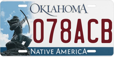 OK license plate 078ACB