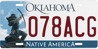 OK license plate 078ACG