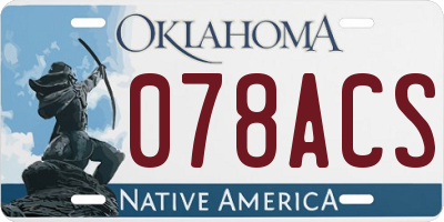 OK license plate 078ACS