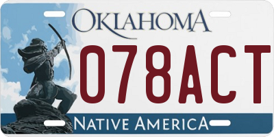 OK license plate 078ACT