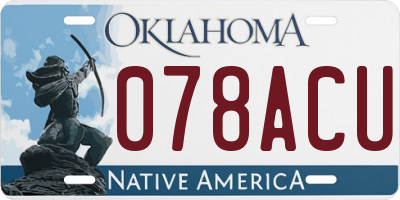 OK license plate 078ACU