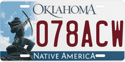 OK license plate 078ACW