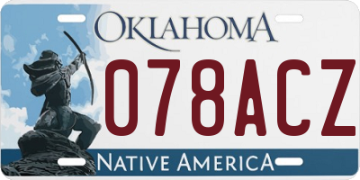 OK license plate 078ACZ