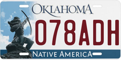 OK license plate 078ADH