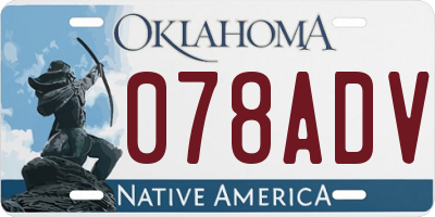 OK license plate 078ADV