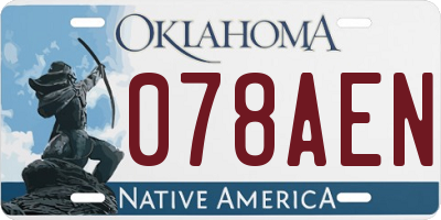 OK license plate 078AEN