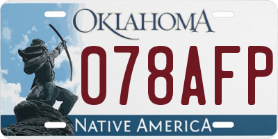 OK license plate 078AFP