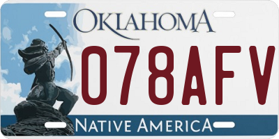 OK license plate 078AFV