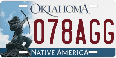 OK license plate 078AGG