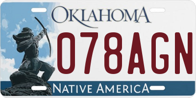 OK license plate 078AGN