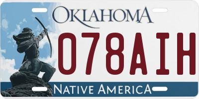 OK license plate 078AIH