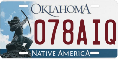 OK license plate 078AIQ