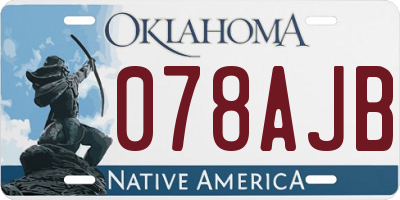 OK license plate 078AJB