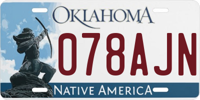 OK license plate 078AJN