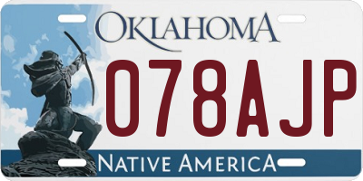 OK license plate 078AJP
