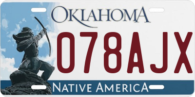 OK license plate 078AJX