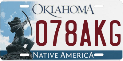 OK license plate 078AKG