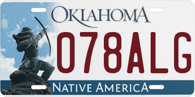 OK license plate 078ALG
