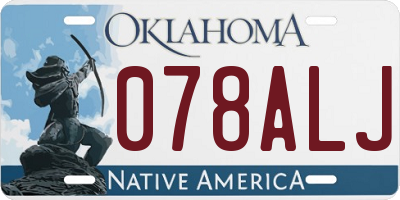 OK license plate 078ALJ
