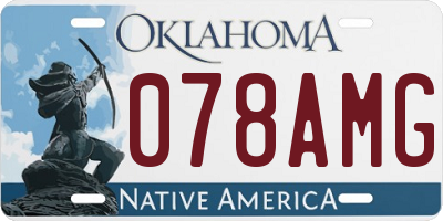 OK license plate 078AMG